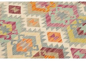 Tappeto Kilim Stilizzato Celeste Multicolore 99x200 Cm