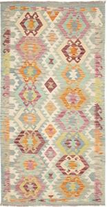 Tappeto Kilim Stilizzato Celeste Multicolore 99x200 Cm