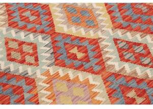 Tappeto Kilim Geometrico Rosso Multicolore 124x177 Cm