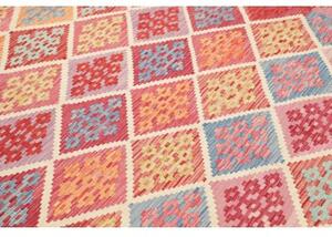 Tappeto Kilim Geometrico Rosso Multicolore 177x251 Cm