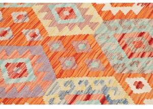 Tappeto Kilim Geometrico Arancione Rosso 101x157 Cm