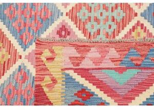 Tappeto Kilim Geometrico Rosso Multicolore 177x251 Cm