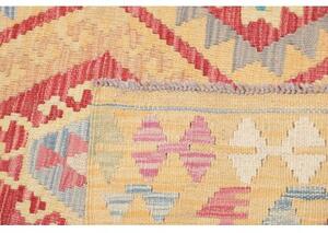 Tappeto Kilim Stilizzato Beige Rosso 155x193 Cm