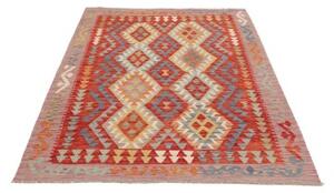 Tappeto Kilim Geometrico Rosso Multicolore 124x177 Cm