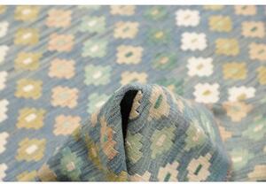 Tappeto Kilim Geometrico Blu Azzurro Avorio 207x294 Cm
