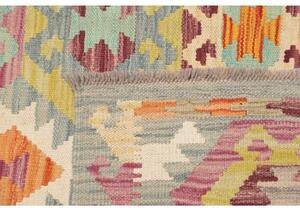Tappeto Kilim Stilizzato Celeste Multicolore 99x200 Cm