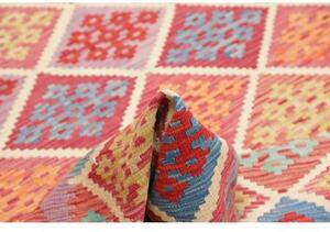 Tappeto Kilim Geometrico Rosso Multicolore 177x251 Cm