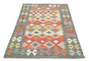 Tappeto Kilim Geometrico Verde Petrolio Arancione 94x156 Cm
