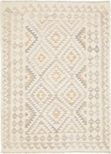 Tappeto Kilim Geometrico Avorio Grigio 127x172 Cm