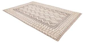 Tappeto Kilim Geometrico Grigio Tortora Avorio 205x294 Cm