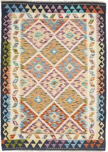 Tappeto Kilim Geometrico Avorio Multicolore 105x149 Cm