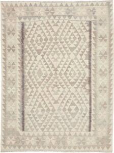Tappeto Kilim Geometrico Beige Grigio 152x201 Cm