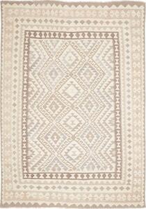 Tappeto Kilim Geometrico Beige Tortora 201x291 Cm