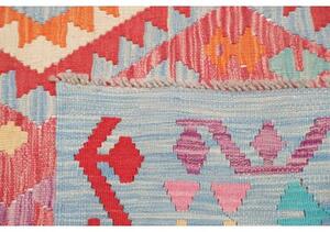 Tappeto Kilim Geometrico Rosso Azzurro 192x250 Cm