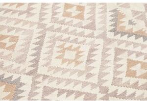Tappeto Kilim Geometrico Avorio Grigio 127x172 Cm