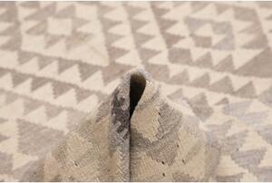 Tappeto Kilim Geometrico Beige Grigio 152x201 Cm
