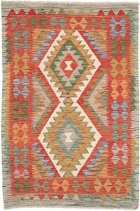 Tappeto Kilim Geometrico Rosso Beige 99x152 Cm