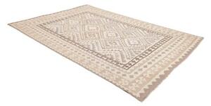 Tappeto Kilim Geometrico Beige Tortora 201x291 Cm