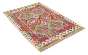 Tappeto Kilim Geometrico Multicolore Avorio 103x146 Cm