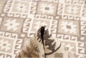 Tappeto Kilim Geometrico Grigio Tortora Avorio 205x294 Cm
