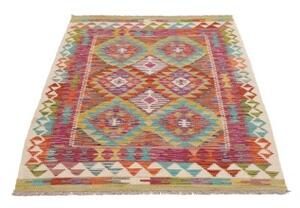 Tappeto Kilim Geometrico Multicolore Avorio 103x146 Cm