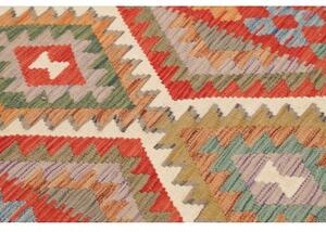Tappeto Kilim Geometrico Rosso Beige 99x152 Cm
