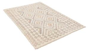 Tappeto Kilim Geometrico Avorio Grigio 127x172 Cm