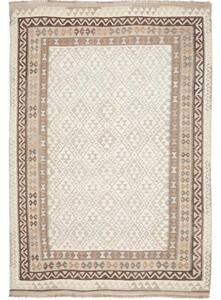 Tappeto Kilim Geometrico Avorio Marrone 205x302 Cm