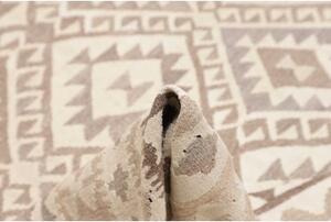 Tappeto Kilim Geometrico Beige Tortora 201x291 Cm