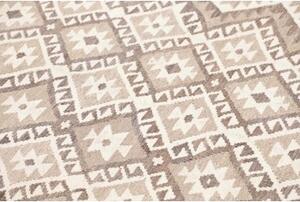 Tappeto Kilim Geometrico Grigio Tortora Avorio 205x294 Cm