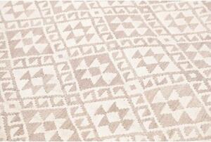 Tappeto Kilim Geometrico Avorio Marrone 205x302 Cm