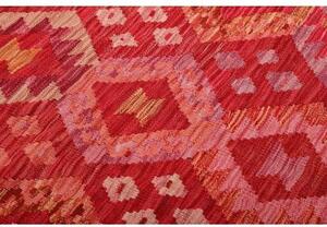 Tappeto Kilim Geometrico Rosso Arancione Quadrato 247x286 Cm