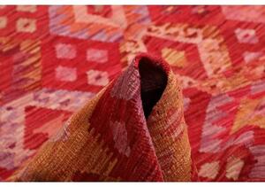 Tappeto Kilim Geometrico Rosso Arancione Quadrato 247x286 Cm