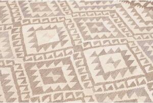 Tappeto Kilim Geometrico Beige Tortora 201x291 Cm