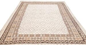 Tappeto Kilim Geometrico Avorio Marrone 205x302 Cm