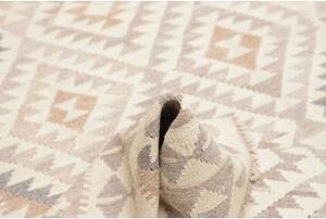 Tappeto Kilim Geometrico Avorio Grigio 127x172 Cm