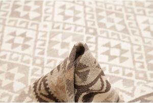 Tappeto Kilim Geometrico Avorio Marrone 205x302 Cm