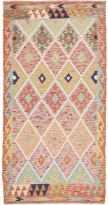 Tappeto Kilim Geometrico Arancione Multicolore 105x204 Cm