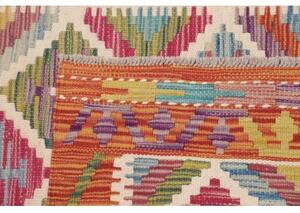 Tappeto Kilim Geometrico Rosso Mattone Multicolore 100x174 Cm