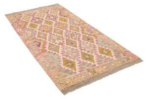 Tappeto Kilim Stilizzato Beige Rosa 105x199 Cm