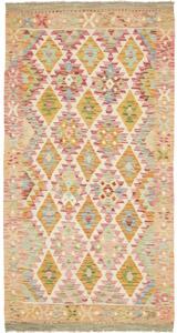 Tappeto Kilim Stilizzato Beige Rosa 105x199 Cm