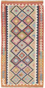 Tappeto Kilim Geometrico Rosso Mattone Multicolore 100x195 Cm