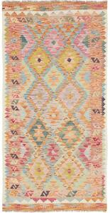 Tappeto Kilim Geometrico Arancione Multicolore 98x196 Cm