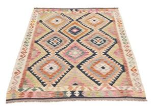 Tappeto Kilim Geometrico Avorio Blu Scuro 100x189 Cm