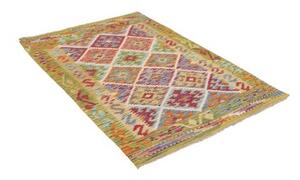 Tappeto Kilim Geometrico Verde Oliva Multicolore 105x151 Cm
