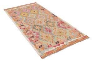 Tappeto Kilim Geometrico Arancione Multicolore 98x196 Cm