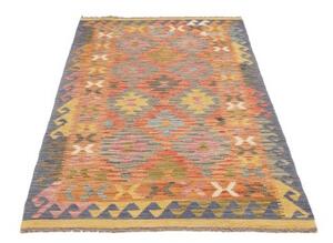 Tappeto Kilim Geometrico Mattone Ocra 100x193 Cm