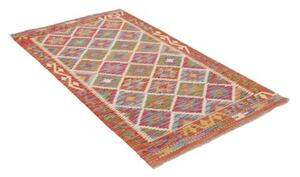 Tappeto Kilim Geometrico Rosso Mattone Multicolore 100x174 Cm