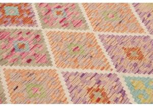 Tappeto Kilim Geometrico Arancione Multicolore 105x204 Cm