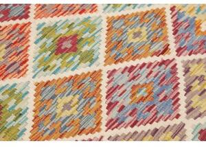 Tappeto Kilim Geometrico Verde Oliva Multicolore 105x151 Cm
